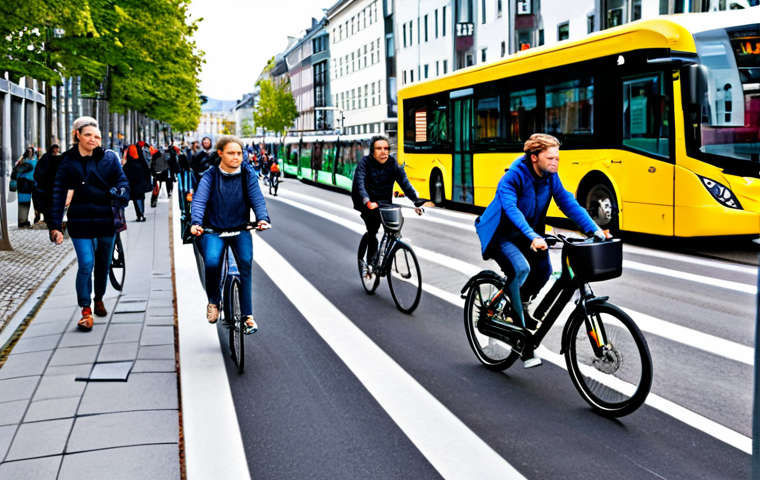 다양한 교통 수단의 통합 관리 전략 - **Prompt:** "A vibrant, user-friendly mobile app interface displaying real-time public transportatio...